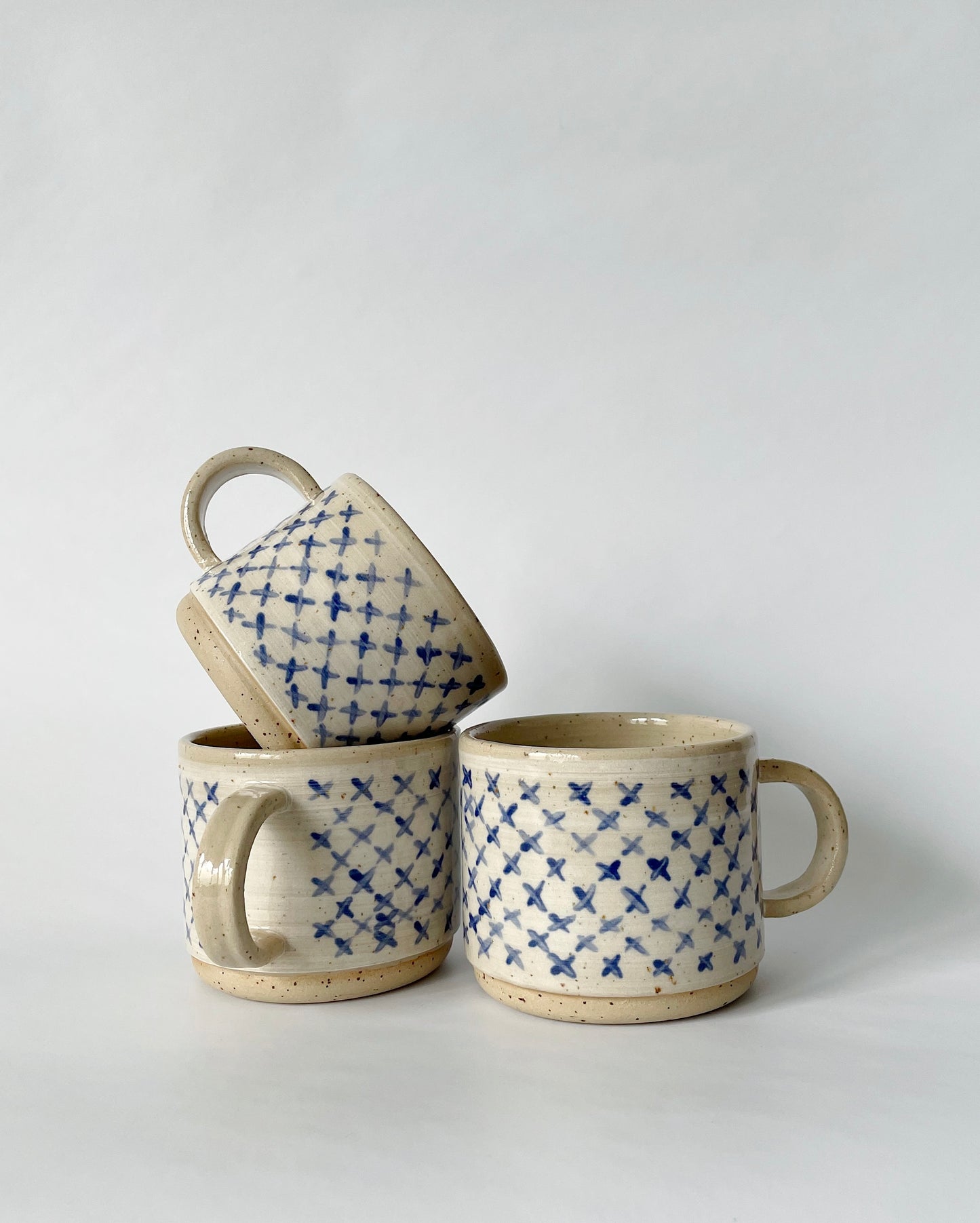 *New* Cylinder Cup - Cobalt Cross Stich