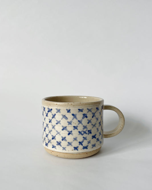 *New* Cylinder Cup - Cobalt Cross Stich